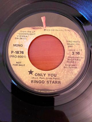 The Beatles Ringo Starr Promo Single 1974 Only You Apple P - 1876