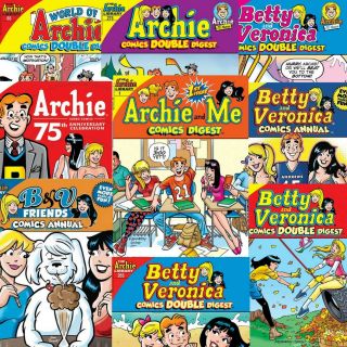 Archie Comics Digest Value Pack Including Archie,  Betty,  Veronica,  Jughead,  And
