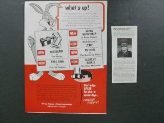 Rare Vtg 1958 Dealer Ad - Tru Vue Viewer Film Bugs Bunny Disney Zorro W/article