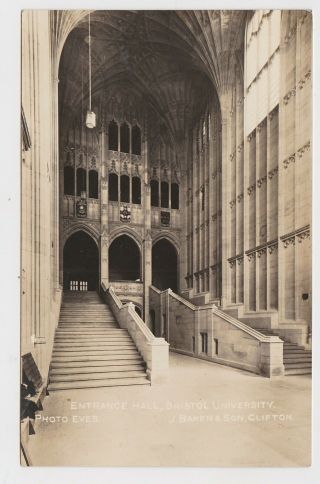 Old Real Photo Card Inside Bristol University Wills Building Around 1925