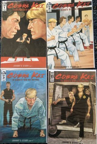 Cobra Kai Idw Complete Series 1 - 4 Cover A Set Hot Rare Keys Netflix Karate Kid