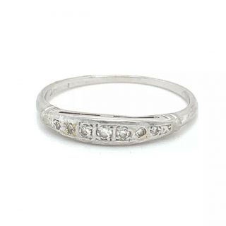 18k Antique Diamond Ring Size 6.  75 3.  3mm 1/20 Ct Tw Women’s Wedding Band