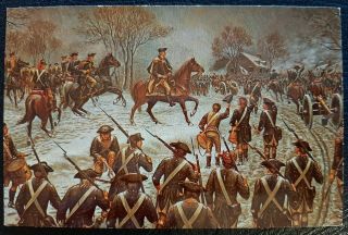 Vintage Postcard General George Washington Battle Of Trenton 1960s