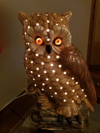 House Of Leo Vintage Large Great Horned Owl Lamp Mid Century Awesome