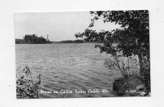Vintage Rppc Photo Postcard View Of Cable Lake,  Cable Wi R2912