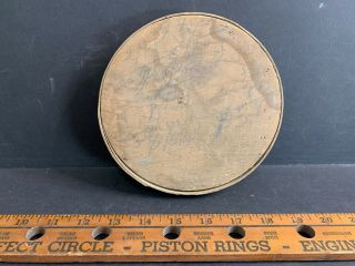 Antique Pantry Box Or Firkin Lid Only,  6 1/2 " Diameter,  Fitting 6 1/4 " Box,  2