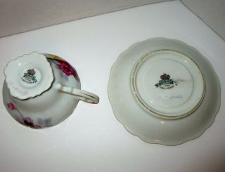 Vintage SAJI Tea Cup and Saucer Floral Roses Made in Occupied Japan 3