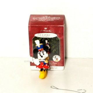 Hallmark Keepsake Christmas Ornament Minnie Mouse Plays The Flute 1998 Vtg
