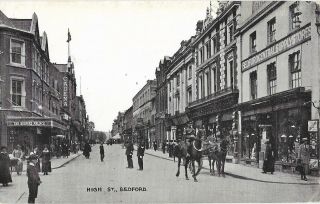 Bedford High Street Vintage Postcard 13.  10.  6