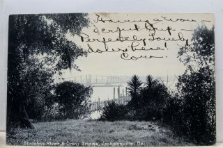 Florida Fl Jacksonville St Johns River Draw Bridge Postcard Old Vintage Card Pc