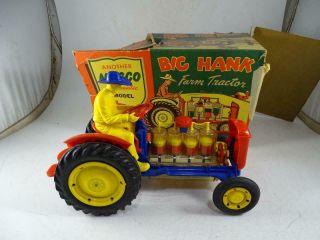 Vtg Big Hank Farm Tractor Plastic Model Toy Nosco Authentic Gyro Spring Motor