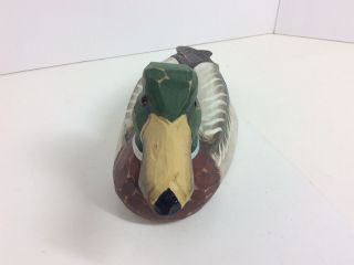 ANDY ANDERSON signed Hand Carved Wood Mallard Duck Decoy,  2 3