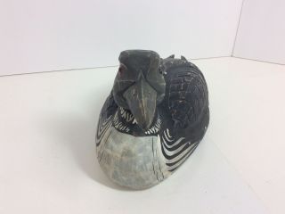 ANDY ANDERSON signed Hand Carved Wood Canada Loon Duck Decoy,  1 2