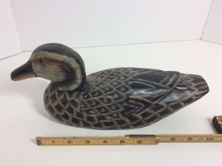 Andy Anderson Signed Hand Carved Wood Black Duck Decoy,  3