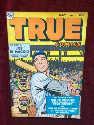 True Comics 71 - Joe Dimaggio 1948 - 7.  0 - York Yankees - Baseball