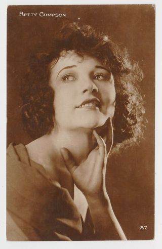 Great Old Real Photo Card Silent Film Star Betty Compson C.  1925 Cinemagazine