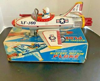 Vintage Tin Japan Tn Battery Operated Mystery Action Plane