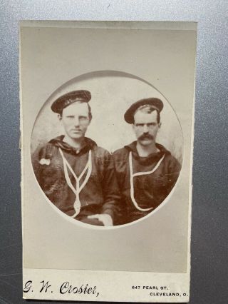 Cabinet Card Of 2 Sailors In Uniform By Crosier Early And