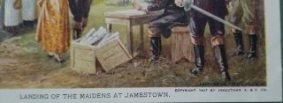 Vintage Early 1900 ' s Postcard Landing Of The Maidens At Jamestown 2