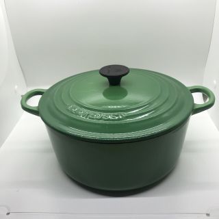 Le Crueset vintage 22 3.  5 qt round dutch oven Emerald Green 9in 2