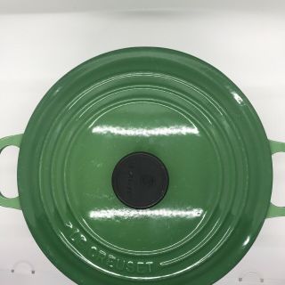 Le Crueset vintage 22 3.  5 qt round dutch oven Emerald Green 9in 3