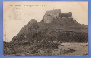 Old Vintage 1903 Postcard Mont Orgueil Castle Jersey Channel Islands
