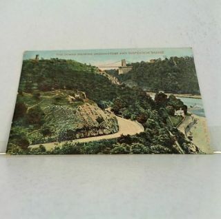 The Downs Showing Observatory & Suspension Bridge - Old Bristol Postcard