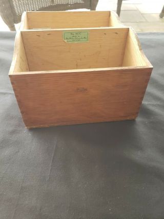 Vintage Globe Wernicke Oak Wood Index Recipe Card Box No.  84c Dovetail Hinged