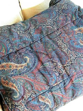 Vintage Ralph Lauren Farleigh Paisley Comforter - Blue Green Burgundy Made Usa