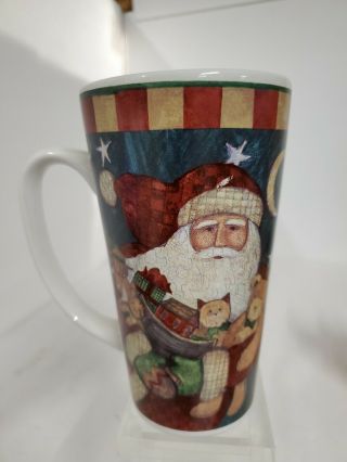Susan Winget Tall Christmas Mug Santa With Toys And Teddy Bear Cic Tall