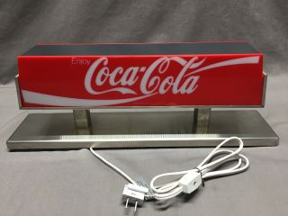 Vintage Coca - Cola Double Sided Coke Soda Fountain Machine Topper Light Sign