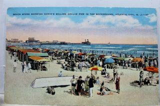 Jersey Nj Atlantic City Hamid Million Dollar Pier Beach Postcard Old Vintage