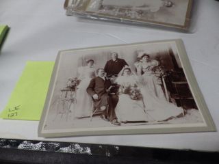 ANTIQUE 1800 ' S CABINET CARD PHOTO MULTIPLE FAMILY WEDDING ORNATE 3