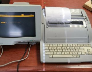 Vintage Brother Wp - 5550 Electric Typewriter And Brother Ct - 1400 Monitor - Bundle