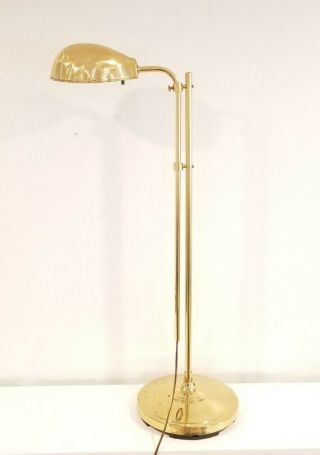 Alsy Brass Clam Shell Floor Lamp MCM Mid Century Modern VTG Hollywood Clamshell 2