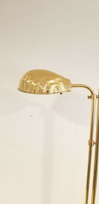Alsy Brass Clam Shell Floor Lamp MCM Mid Century Modern VTG Hollywood Clamshell 3