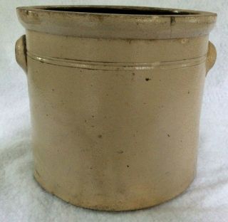 Antique 2 gallon Stoneware Salt Glaze Crock with Cobalt floral - 3
