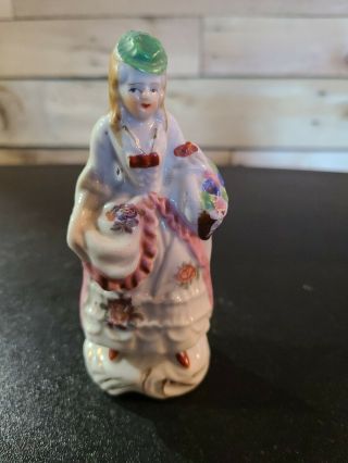 Vintage Handpainted Victorian Lady Porcelain Figurine Made In Japan