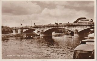 Middlesex - River Thames And Bridge Staines - Rpc - Vg Old Coach Etc