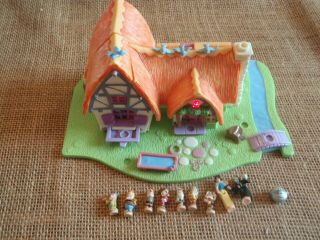 Vintage Disney Snow White And The Seven Dwarfs 1995 Bluebird Cottage Complete