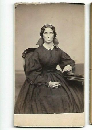 Vintage Cdv - Unknown Woman By J C Moulton,  Fitchburg,  Ma (2414)