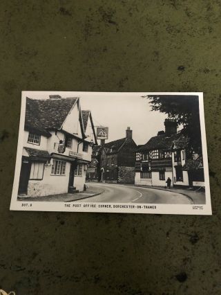 Old Vintage Black & White Postcard: The Post Office Corner,  Dorchester - On - Thames