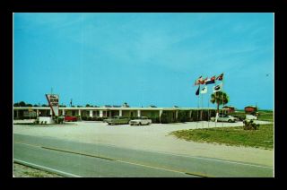 Dr Jim Stamps Us Old Cars Blue Dolphin Motel St Augustine Beach Florida Postcard