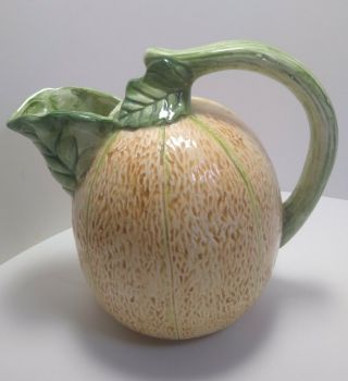 Vintage Ceramic Gourd Melon Pitcher Autumn Thanksgiving Fall