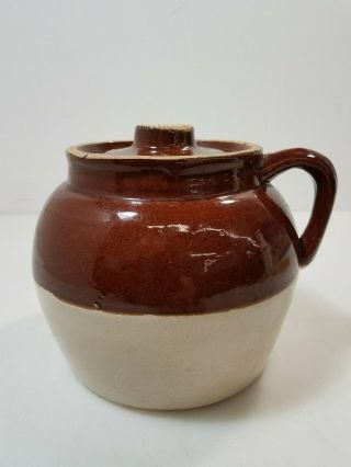 R.  R.  P.  Robinson Robsbottom Pottery Single - Handle 2 - Qt Stoneware Bean Pot W/ Lid
