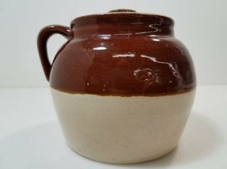 R.  R.  P.  Robinson Robsbottom Pottery Single - Handle 2 - Qt Stoneware Bean Pot w/ Lid 3