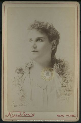 Vintage Broadway Actress: Minnie Seligman Cabinet Card Photo By Newsboy C.  1890s