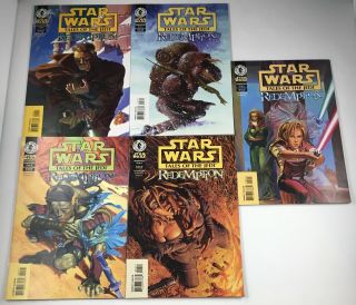 Star Wars Tales Of Jedi Redemption 1,  2,  3,  4,  5 Complete Set Dark Horse 1998