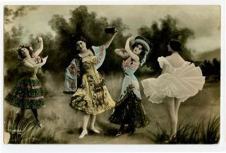 C 1905 French Theater Dance Dancers Dancing Cleo De Merode Ballet Photo Postcard