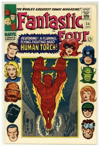 Fantastic Four 54 Marvel Comics 1966 Inhumans Human Torch Jack Kirby (j 3009)